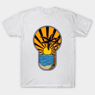 Sunset Beach Illustration T-Shirt